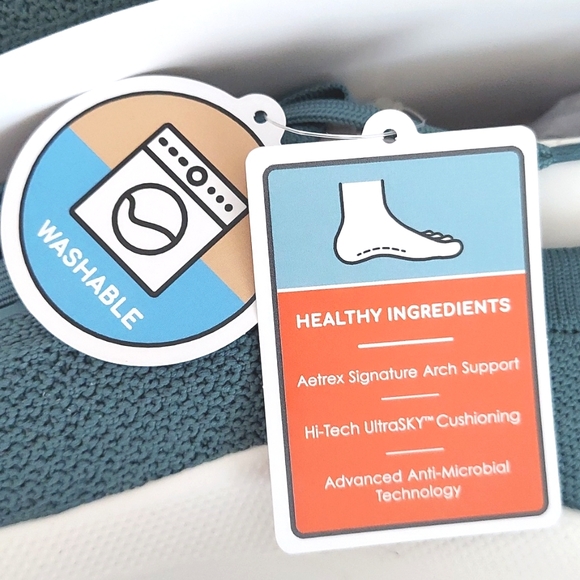 Aetrex Shoes, Sz 6, Carly Teal Blue, Arch Support, Stretch Fabric, Lace Up, NEW! - Picture 5 of 10